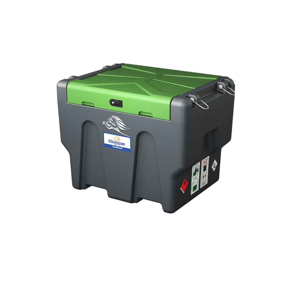 Grey and Green TruckMaster® Portable Diesel Storage & Dispensing Tank 114 Gal — TM114